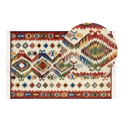 Wool Kilim Area Rug x cm Multicolour AREVIK