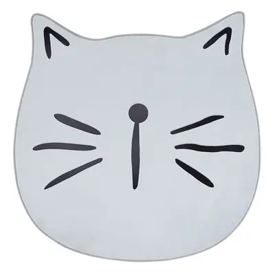 Kids Rug Cat Print cm Grey KITTY