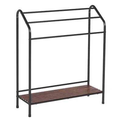 Towel Stand with Shelf MURIVA Metal Black