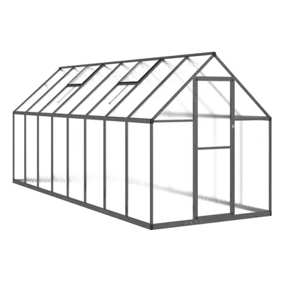 (anthracite, x x cm) vidaXL Greenhouse with Base Frame Walk in Grow House Anthracite Aluminium