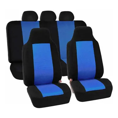 (Front+Rear Blue) Universal Car Full Seat Covers Protector Cushion Front Rear Truck SUV Van