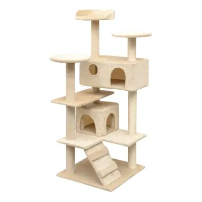 vidaXL Cat Tree Playhouse Condo Tower with Sisal Scratching Posts cm Beige