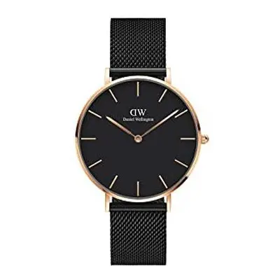 Daniel Wellington Petite Ashfield, Black/Rose Gold Watch, 36mm, Mesh, for Women and Men