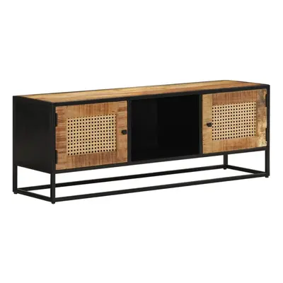 vidaXL TV Cabinet TV Unit Media Unit Sideboard Solid Rough Wood Mango and Iron