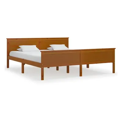 (honey brown, x cm) vidaXL Solid Wood Pine Bed Frame Wooden Bedstead Base Multi Sizes/Colours