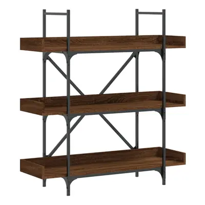 vidaXL Bookcase 3-Tier Bookshelf Storage Cabinet Brown Oak Engineered Wood