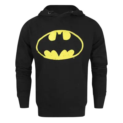 Batman Official Mens Speckle Distressed Logo Hoodie