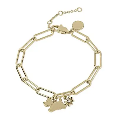 RADLEY Ladies 18ct Pale Gold Dog and Flower Charm Bracelet RYJ3230S