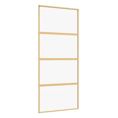 (gold, x cm/transparent) vidaXL Sliding Door Inner Glass Door Sliding Barn Door Aluminium and ES