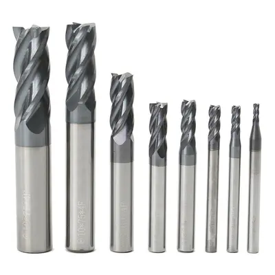 8pcs 2-12mm Flutes Carbide End Mill Set Tungsten Steel Milling Cutter CNC Tool