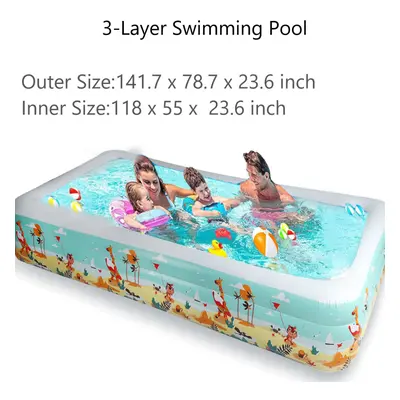 (3#) 1.8/2.1/3.6m Inflatable Swimming Pool With Bottom Layer Cotton