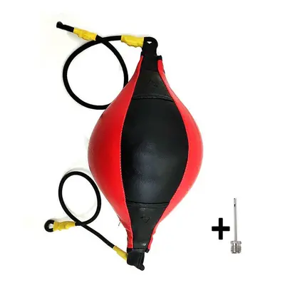 (Red-Black) Punching Ball Pear Boxing Bag Training Reaction Speed Balls Muay Thai Punch Fitness 