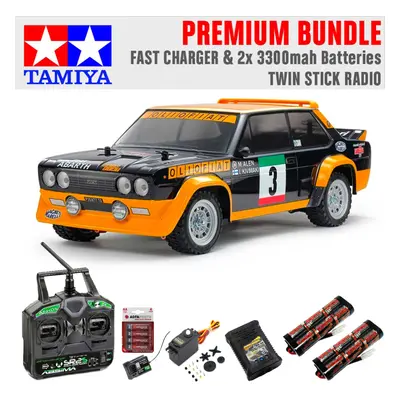 Tamiya RC Fiat Abarth Rally Olio (MF-01X) 1:10 Premium Stick Bundle