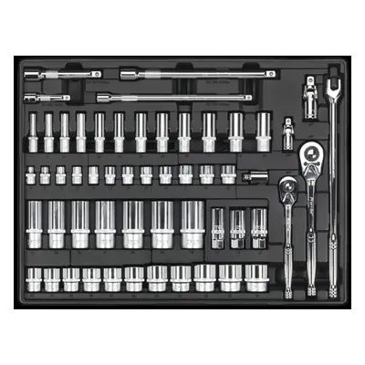 Tool Tray with Socket Set 55pc 3/8" & 1/2"Sq Drive