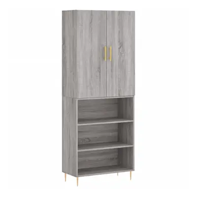 (grey sonoma, shelves) vidaXL Highboard Sideboard Storage Cabinet Side Cabinet White Engineered 