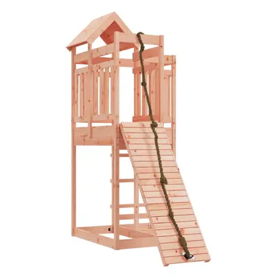 (solid douglas wood) vidaXL Playhouse Playset with Climbing Wall Outdoor Play Tower Solid Wood