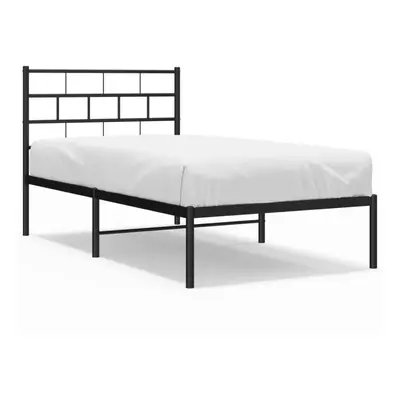 (black, x cm/with headboard) vidaXL Metal Bed Frame Bedroom Platform Bed Base Bedstead Mattress 