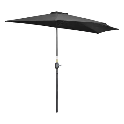 Outsunny 2.7m Metal Frame Garden Furniture Parasol Half Round Umbrella