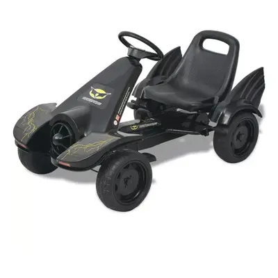 vidaXL Pedal Go Kart with Adjustable Seat Black Children Racing Cart Vehicle