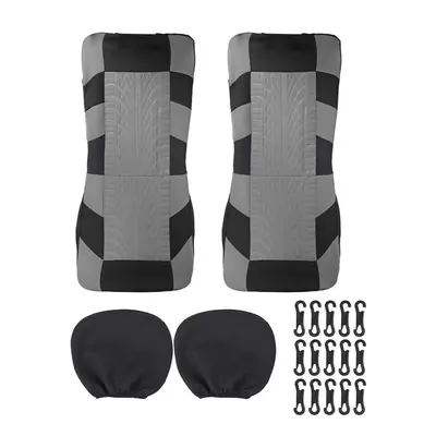 (Gray - Pcs) 2/4/8PCS Seat Cover Front Back Row 5-Seats for Car SUV Truck Van 3Colors