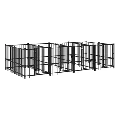 (388 x 193.5 x cm) vidaXL Outdoor Dog Kennel Steel Puppy Crate Pet Cage Enclosure Multi Sizes