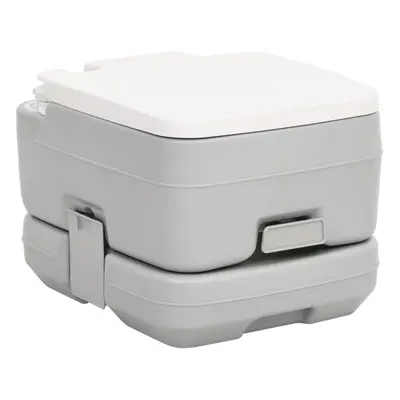 (41.5 x 36.5 x cm) vidaXL Portable Camping Toilet Portable Toilet Grey and White 15+10 HDPE