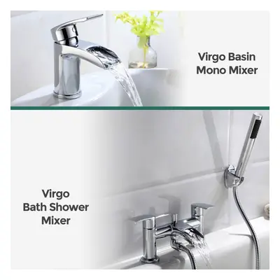 VIRGO WATERFALL BATHROOM TAP BASIN MONO MIXER BATH SHOWER MIXER SET SOLID BRASS