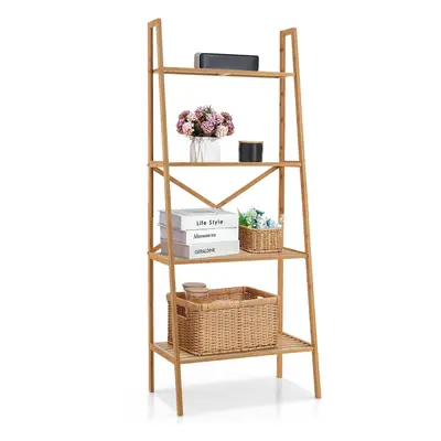 (148cm) Ladder Bookshelf 4-Tier Storage Rack Freestanding Plant Stand