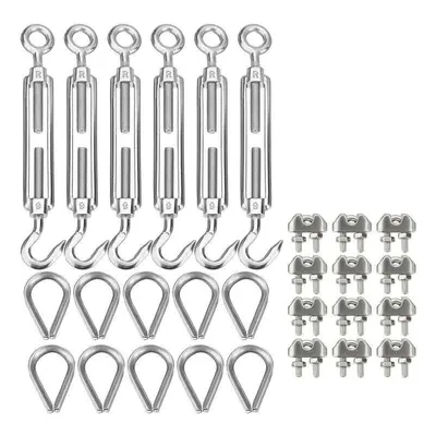 Turnbuckles M3 Stainless Steel Wire Rope Thimble M3 Clip Swage for Marine Boat Shade Sail