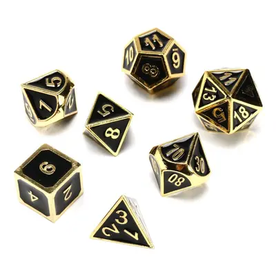 () 7Pcs Dice Polyhedral Dices Set Zinc Alloy Metal Role Multi-sided D4-D20 with Bags