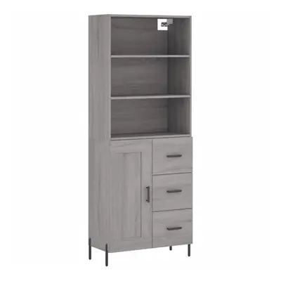 (grey sonoma, wood door drawers) vidaXL Highboard Sideboard Storage Cabinet Home Side Cabinet En