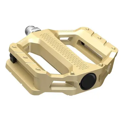 (Pair, Gold) Shimano Pedals PD-EF202 MTB Flat Pedals