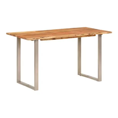 vidaXL Solid Wood Acacia Dining Table 140x70x76 cm Wooden Bistro Counter Table