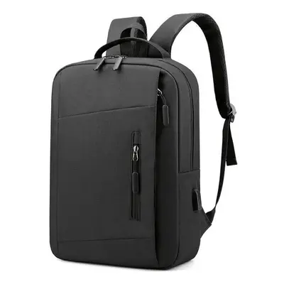 (Black) inch Leisure Backpack Laptop Bag Male Outdoors Travel Shoulders Storage Bag with USB Cha