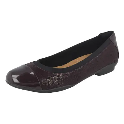 (UK 9, Aubergine (Purple)) Ladies Clarks Ballerina Flats Neenah Garden - D Fit