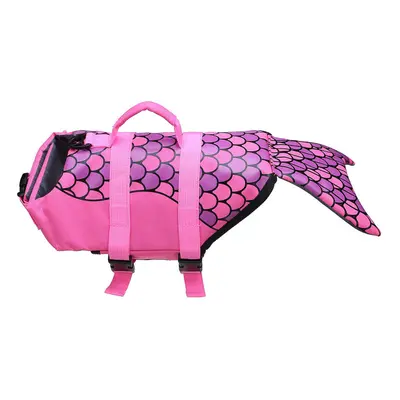 (M) Dog Life Jacket Swim Clothing Float Coat Safety Vest Mermaid