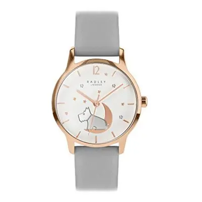 Radley Star Gazing Ladies Ash Soft Calf Leather Strap Dog in Moon Watch RY2950A