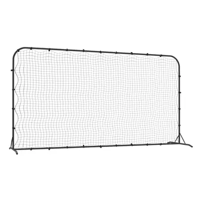 vidaXL Football Rebounder Net Black 366x90x183 cm HDPE Football Training Net