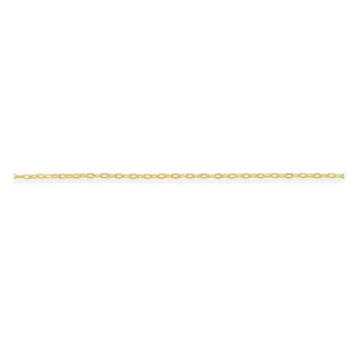 Jewelco London 9ct Yellow Gold - Diamond-Cut Oval Belcher Pendant Chain Necklace - 1.1mm gauge -