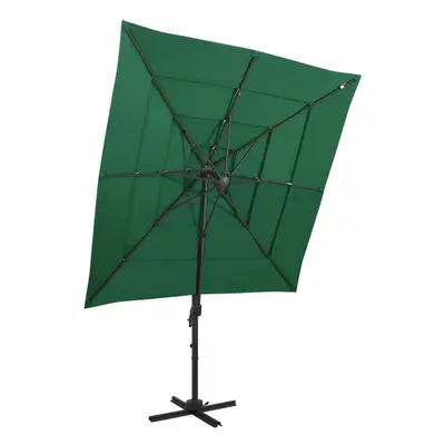 vidaXL 4-Tier Parasol with Aluminium Pole Green Outdoor Umbrella Sun Shelter