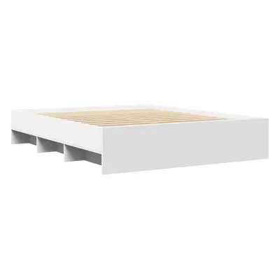 vidaXL Bed Frame Bed Base Mattress Foundation White 160x200 cm Engineered Wood