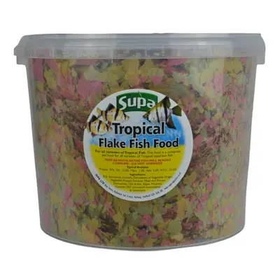 Supa Aquarium Tropical Fish Flake Food, Litre Bucket, Premium Quality Nutritious Fish Food, Comp