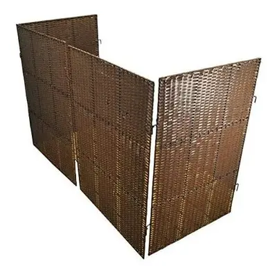 Rattan Effect Wheelie Bin Screen (Triple)