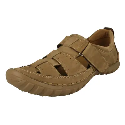 (UK 7, Beige) Mens Padders Closed Toe Sandals Anchor - G Fit