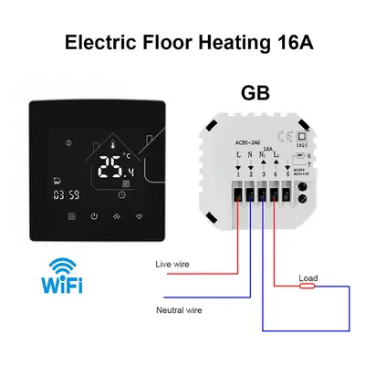 (WIFi-25A-Electric Floor Heating) Electric Floor Heating Room Thermostat Water Gas Boiler Smart 