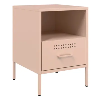 vidaXL Bedside Cabinet Bed Cabinet Nightstand Bed Table Pink Cold-rolled Steel