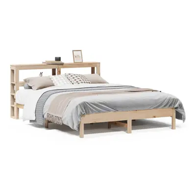 vidaXL Bed Frame with Headboard Bed Base Bedstead 140x190 cm Solid Wood Pine