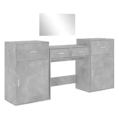 vidaXL Dressing Table Set Piece Cosmetic Table Concrete Grey Engineered Wood