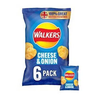 Walkers Pickled Onion Multipack Crisps 6x25g (Pack of 18)