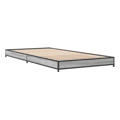 (grey sonoma, x cm) vidaXL Bed Frame Bed Base Sonoma Oak 160x200 cm Engineered Wood and Metal